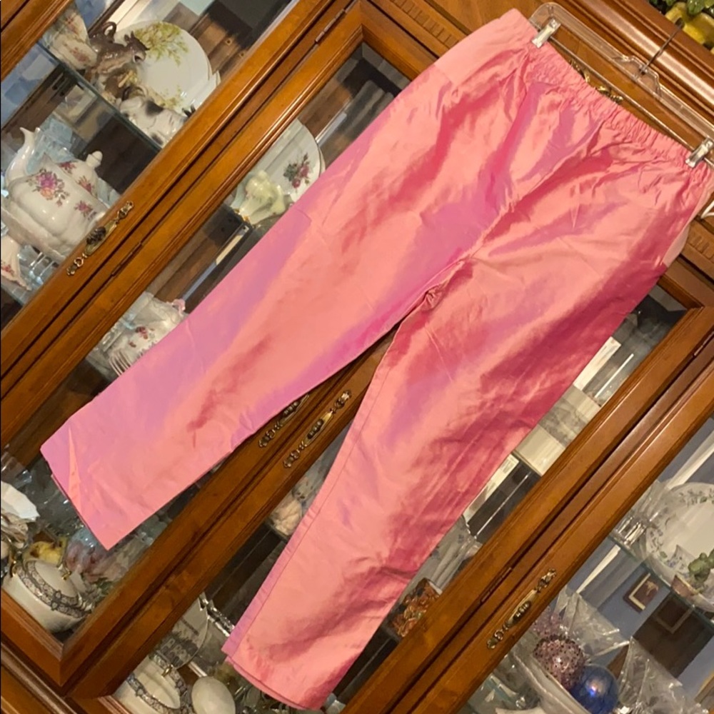 $145 mimi maternity 100% silk pants pink Large